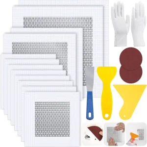 12 PCS 4/6/8 Inch Wall Repair Patch Kit, Aluminum Mesh Dry Wall Hole Repair P...
