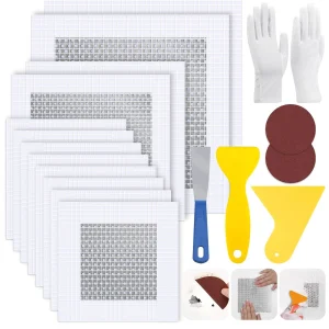 12 PCS 4/6/8 Inch Wall Repair Patch Kit, Aluminum Mesh Dry Wall Hole Repair P...