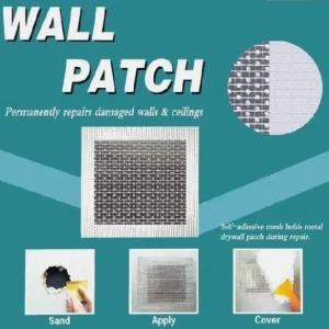 Permanently Repairs Wall And Ceiling Repair Patch Self-Adhesive Mesh 6”x6”