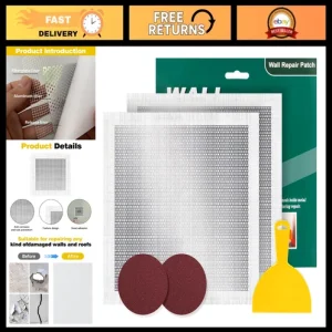 12x12 Drywall Repair Kit - Self-Adhesive Mesh Patch for Large Holes, Wall & Ceil